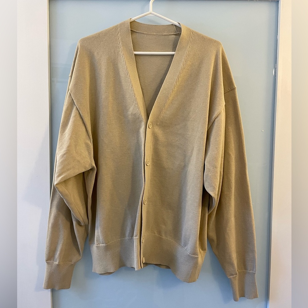 Uniqlo Men's Beige Cardigan Sweater